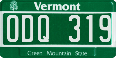 VT license plate ODQ319