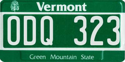 VT license plate ODQ323