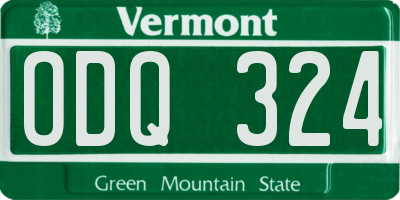 VT license plate ODQ324