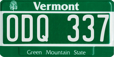 VT license plate ODQ337