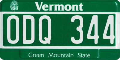 VT license plate ODQ344