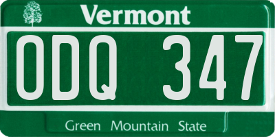 VT license plate ODQ347