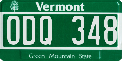 VT license plate ODQ348