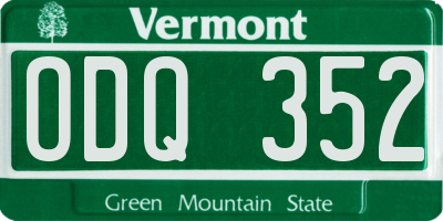 VT license plate ODQ352