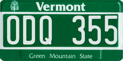 VT license plate ODQ355