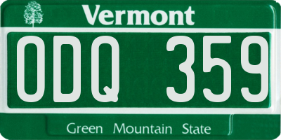 VT license plate ODQ359