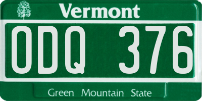 VT license plate ODQ376