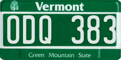 VT license plate ODQ383