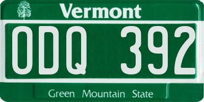 VT license plate ODQ392