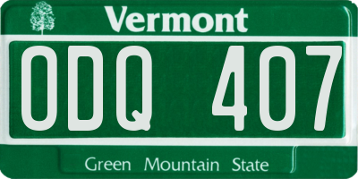 VT license plate ODQ407