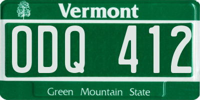 VT license plate ODQ412