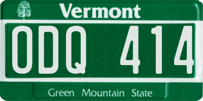 VT license plate ODQ414