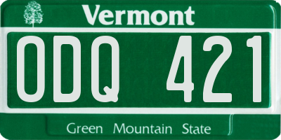 VT license plate ODQ421