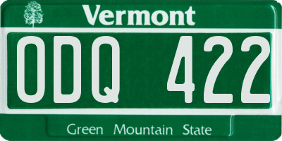 VT license plate ODQ422