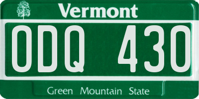 VT license plate ODQ430