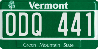 VT license plate ODQ441