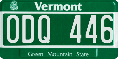 VT license plate ODQ446