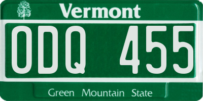VT license plate ODQ455