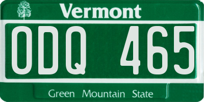 VT license plate ODQ465