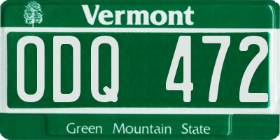 VT license plate ODQ472