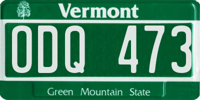 VT license plate ODQ473