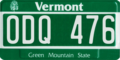 VT license plate ODQ476