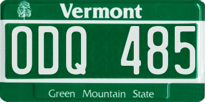 VT license plate ODQ485