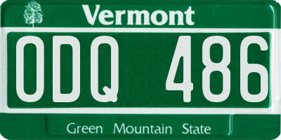 VT license plate ODQ486