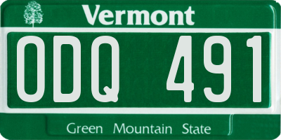 VT license plate ODQ491