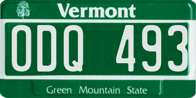 VT license plate ODQ493