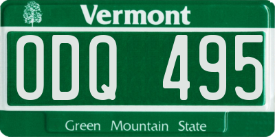 VT license plate ODQ495