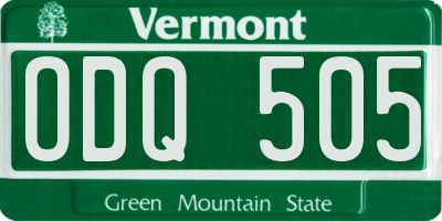 VT license plate ODQ505
