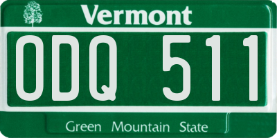 VT license plate ODQ511
