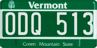 VT license plate ODQ513