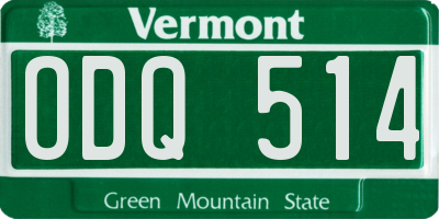 VT license plate ODQ514