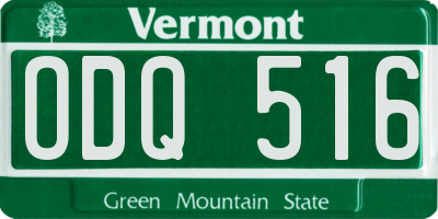 VT license plate ODQ516