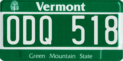 VT license plate ODQ518