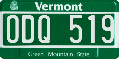 VT license plate ODQ519
