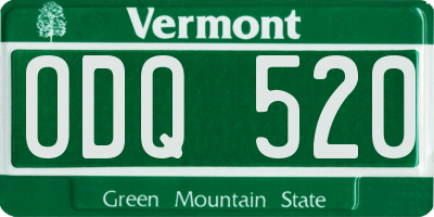 VT license plate ODQ520