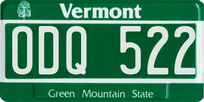 VT license plate ODQ522