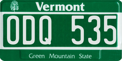 VT license plate ODQ535