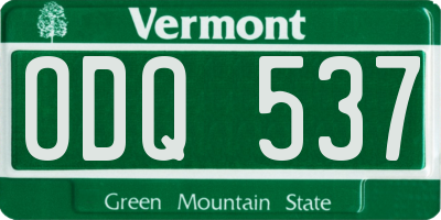 VT license plate ODQ537