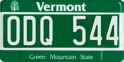 VT license plate ODQ544