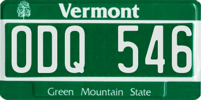 VT license plate ODQ546