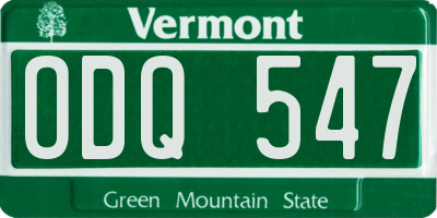 VT license plate ODQ547