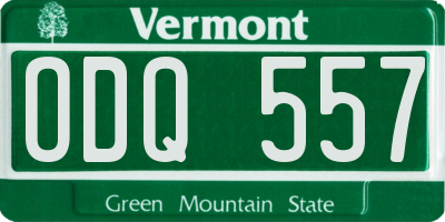 VT license plate ODQ557