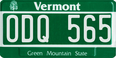 VT license plate ODQ565