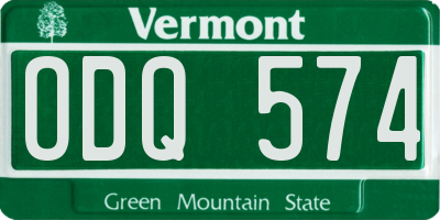 VT license plate ODQ574
