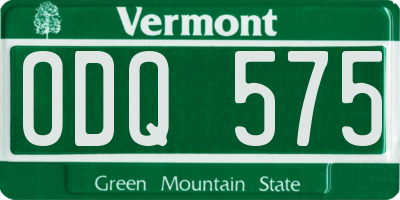 VT license plate ODQ575