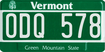 VT license plate ODQ578